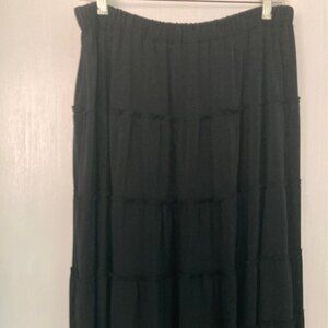 Unknown 14-16 Black Tiered Ruffle Skirt